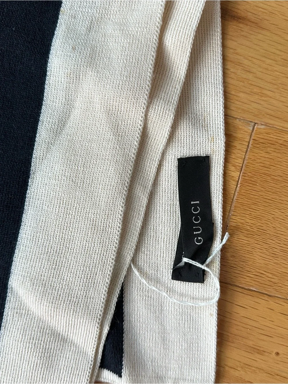 Vintage Gucci Cashmere Wool Striped Scarf & Hat Set